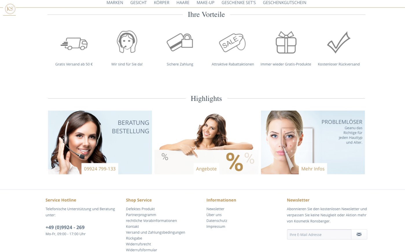 Shopware Online-Shop Kosmetikshop