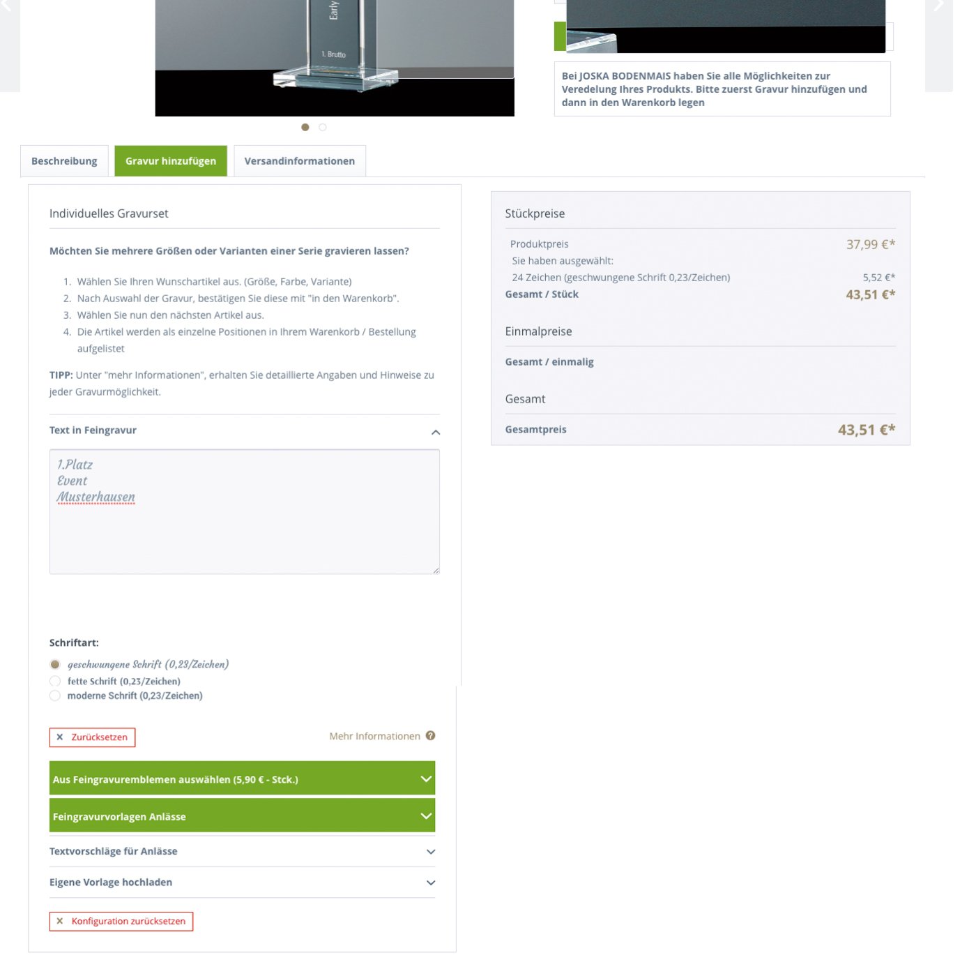 JOSKA Bodenmais Shopware Shop